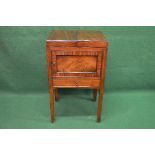 Georgian mahogany enclosed wash stand the top opening to reveal sectioned interior over single