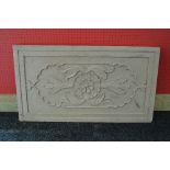 Sandstone carved panel having foliate decoration - 37.25" x 20.75" Please note descriptions are
