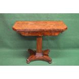 19th century mahogany foldover card table the top having cut corners opening to reveal green