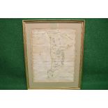 Hand coloured map of The Hundred Of Marden by Bayly of London having two folds - in glazed gilt