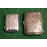Two silver cigarette cases, marked for Birmingham and Chester Please note descriptions are not