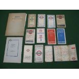 Underground, bus and trolley bus route maps together with a 1926 commemorative booklet for the