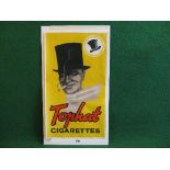 Advertising poster for Tophat Cigarettes featuring a smoking gentleman in silk scarf and top hat.