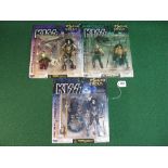 Three 1990's McFarlane Toys Kiss Psycho Circus boxed sets to comprise: Ace Frehley & Stiltman, Peter