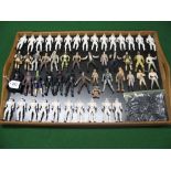 Tray of approx fifty two loose 1995 Star Wars Episode 1 figures together with a bag of weapons