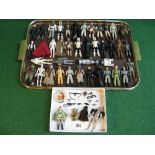 Approx forty four 1970's and 1980's loose Star Wars figures with some weapons, cloaks and helmets to