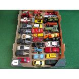 Box of loose diecast vehicles from Lone Star, Siku, Corgi, Solido, Norev, Matchbox, Del Prado, Herpa