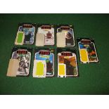 Seven Star Wars Return Of The Jedi backing cards for Klaatu on a 65 back, Jawa on a Collect Them All