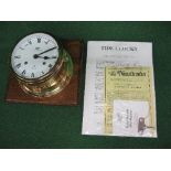 Schatz Royal Mariner brass ships bell-tide clock - 5" glass dia with key and instructions (now