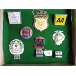Seven car badges to include: Rolls Royce Enthusiasts Club, Road Safety Award, Normandie, small