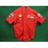 1997 Ferrari F1 pit crew shirt made by Tommy Hilfiger and embroidered for L Tesiny, size L and