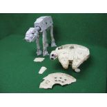 1970's/1980's Star Wars Millennium Falcon and At-At Walker Please note descriptions are not