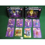 All six 1994 Mattel plastic Flintstones figures, a DC Comics Pocket Super Heros, Captain Black and