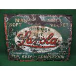 Old enamel sign for Beetham's Lait Larola Is Unequalled For Beautifying The Skin And Complexion,