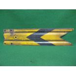 Yellow and black distant/caution enamelled signal arm - 41.75" x 10" rescued from the Kent area