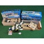 Two Hawker Harrier battery operated plastic jump jets, Made In Hong Kong by Artform, boxed Please