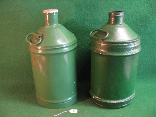 Two large conical topped oil drums with wide necks, one embossed Castrol Motor Oil and has '10.75' - Image 2 of 3