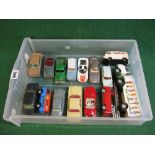 Mixed lot of approx fifteen diecast and plastic model vehicles from: Tekno, Norev, Politoys, Solido,