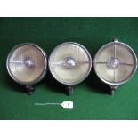 Three 6.75" dia Lucas lamps Type 236 and FT58 Please note descriptions are not condition reports,