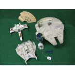 Three 1970's/1980's Star Wars vehicles to comprise: Millennium Falcon, Snow Speeder and an X Wing