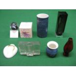 Group of ceramics and glassware to include: Movado vase, Caithness paperweight, small red glass