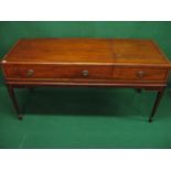 19th century mahogany string inlaid converted spinet having single drawer and single storage