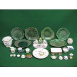 Collection of ceramics to include: Vista Alegre jardinière, Shelley jam jar, Dresden plate, six