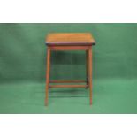 Edwardian mahogany crossbanded fold over card table standing on square tapering legs - 18" wide