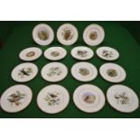 Set of eight Coalport British Birds cabinet plates limited to 2000 worldwide together with seven
