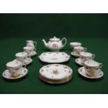 Old Royal bone china teaset to comprise: teapot, milk jug, sugar bowl, six teacups, six saucers, six