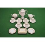 Wedgwood Golden Fleece part coffee service having gilt design and gilt borders on a white ground, to