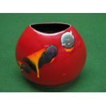 Poole Pottery red ground vase - 10" tall Please note descriptions are not condition reports,