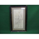 Mary Ellen Haward, 1936, pencil drawing of two nudes from behind, signed and dated bottom left, in