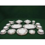 Wedgwood Hathaway Rose pattern dinner service to comprise: six dinner plates, seven side plates, six