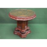 Austrian 20th century carved oak centre table the twelve sided dodecagon shaped top having parquetry