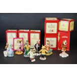 Collection of eight Royal Doulton Bunnykins figures & seven boxes, some unrelated, to include