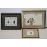 19th century, a set of framed Chinese watercolour portraits, to include a pair of figure studies