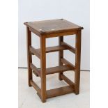 Late 19th / Early 20th century Metamorphic Oak Square Stool / Step Ladder, 39cms wide x 62cms high