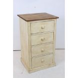 Vintage part painted four drawer chest