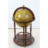 20th century Terrestrial Globe Cocktail Cabinet / Trolley, 90cms high