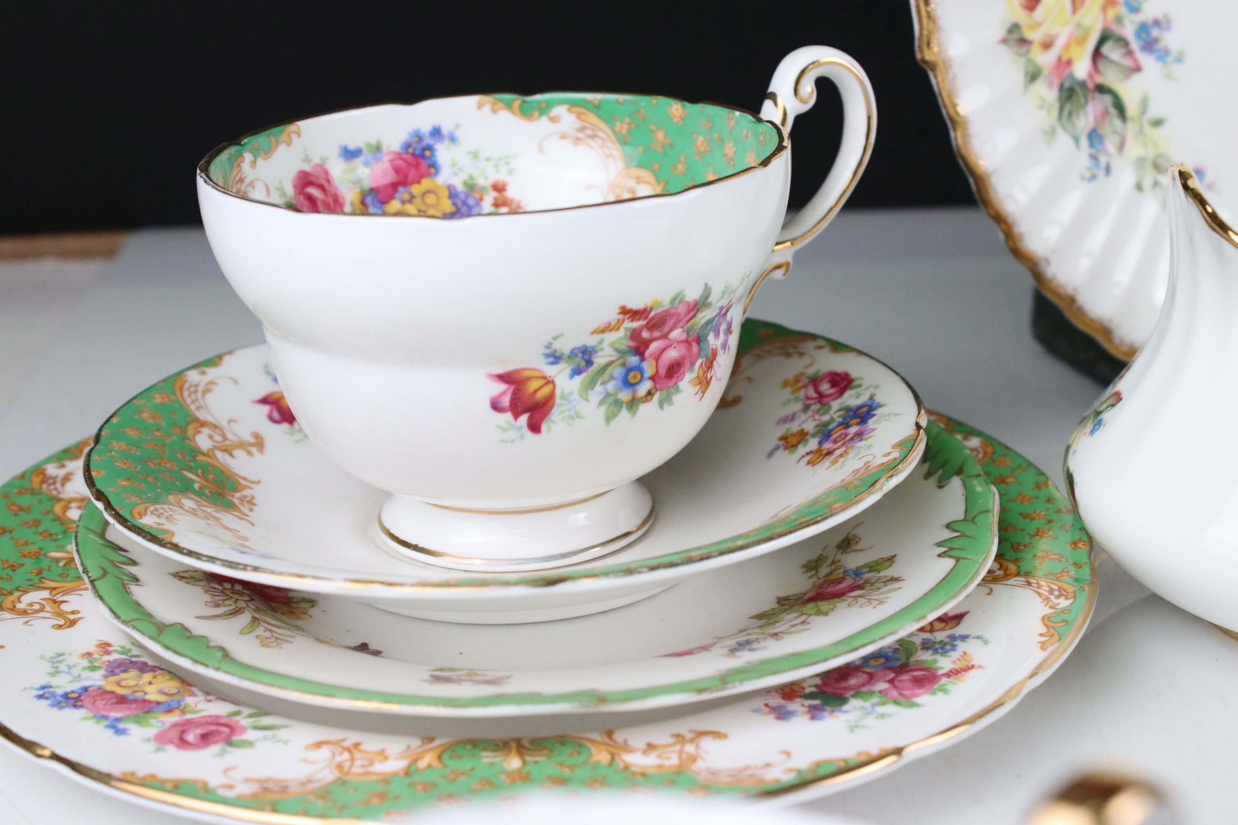 Two Part Paragon Tea Sets including Grandma Roses ( 5 tea cups, 6 saucers, 6 tea plates and sandwich - Image 7 of 8