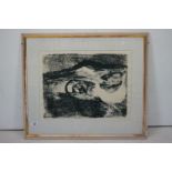 Sidney Nolan (1917-1992), Signed Black and White Lithograph titled ' Leda & the Swan V?' limited