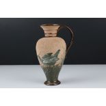 Doulton Lambeth Stoneware Handled Vase by Florence Barlow decorated with Grouse / Partridge, 18cms
