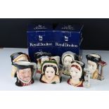 Set of Royal Doulton Henry VIII and his Six Wives Character Jugs, medium size