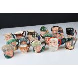 Collection of Sixteen Small Royal Doulton Character Jugs