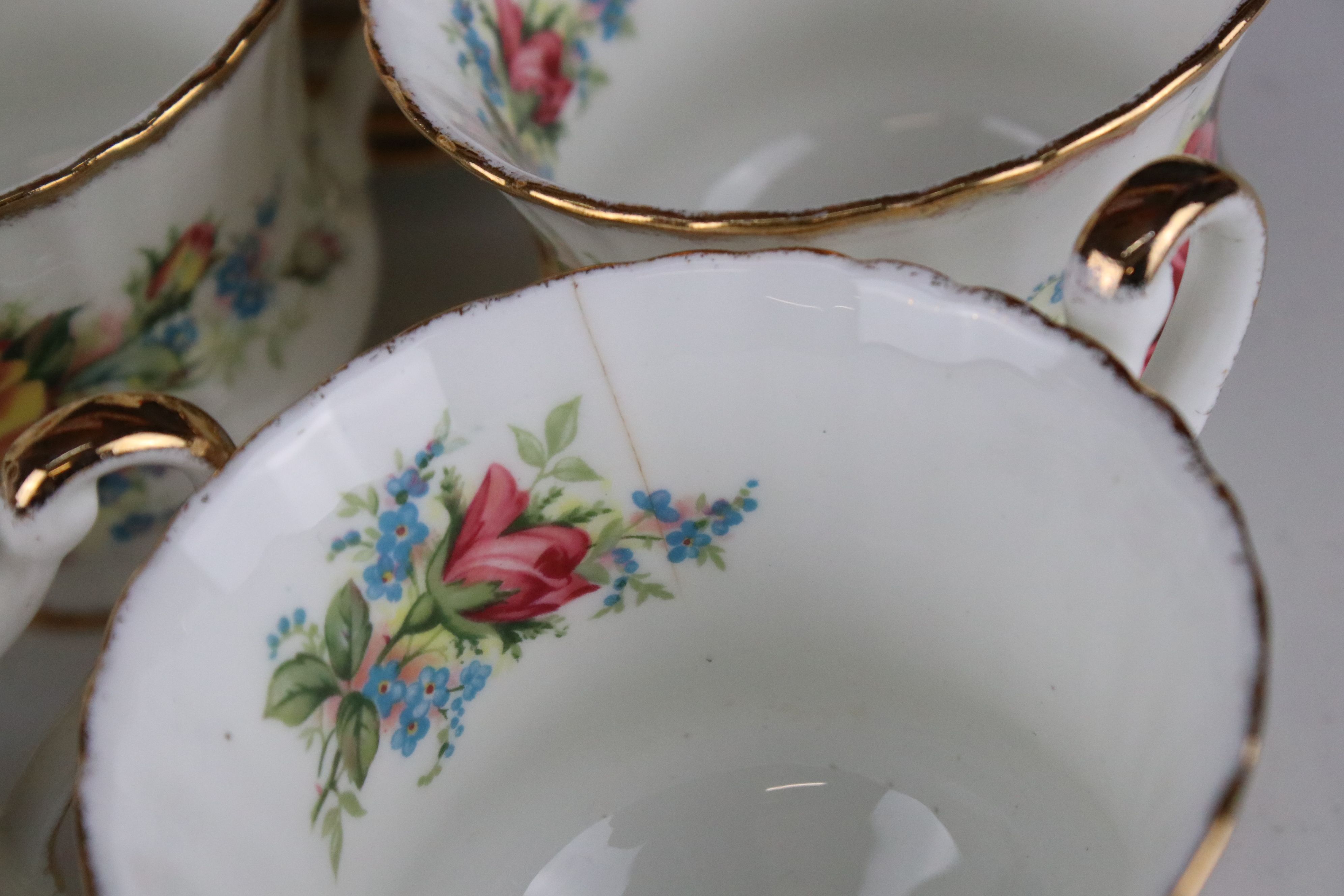 Two Part Paragon Tea Sets including Grandma Roses ( 5 tea cups, 6 saucers, 6 tea plates and sandwich - Image 3 of 8