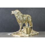 Ornate brass desktop match holder