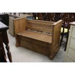 Good pine panelled box seated settle