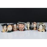 Set of Royal Doulton Small Henry VIII and his Six Wives Character Jugs, model numbers D6648,