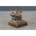 Bronze Chinese seal with tiger head finial